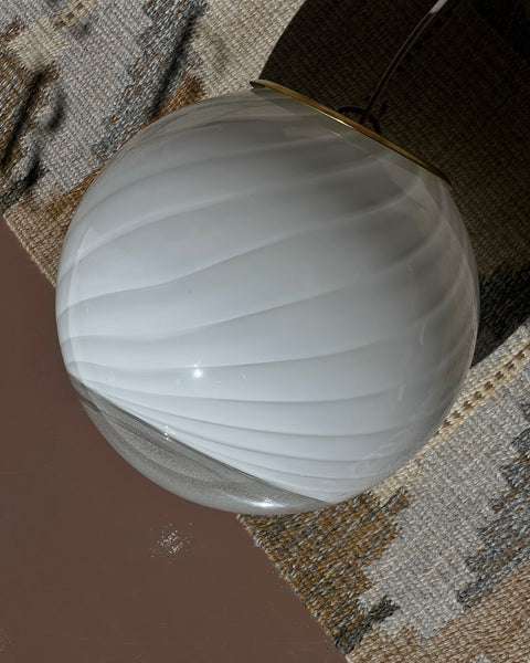 Vintage white clear Murano ceiling lamp (D35)
