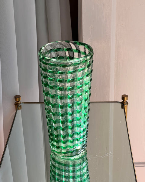 Vintage green Murano vase