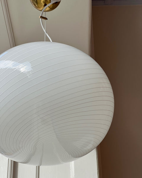 Vintage creme / white swirl Murano ceiling lamp (D42)