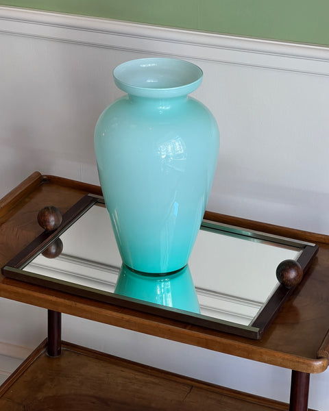Vintage turquoise Murano vase
