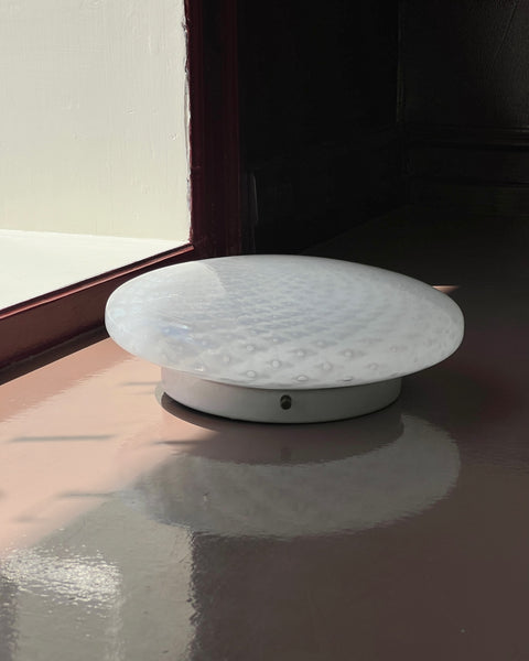 Vintage Murano white dotted ceiling/wall lamp (D30)