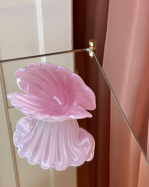 Vintage opal pink Murano shell bowl RESERVED