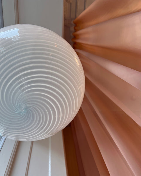 Vintage Murano light blue swirl ceiling lamp (D40)