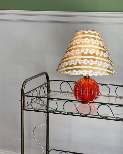 Vintage orange Murano table lamp