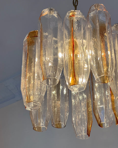 Vintage Murano golden/clear chandelier