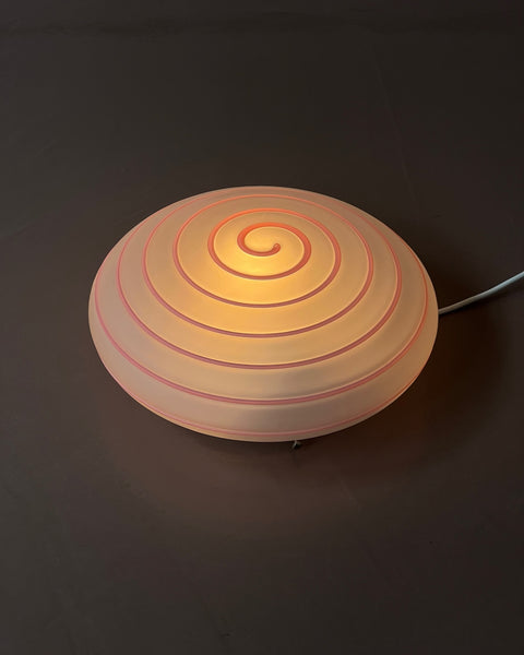 Vintage Murano pink/white swirl ceiling/wall lamp (D30)