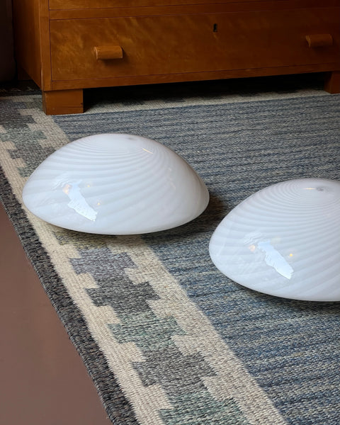 Vintage Murano white swirl ceiling/wall lamp (D33)