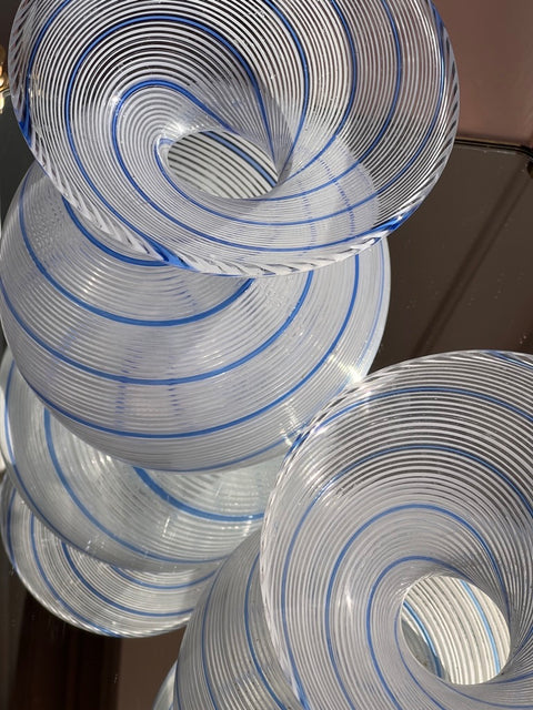Vintage blue/white swirl Murano vase
