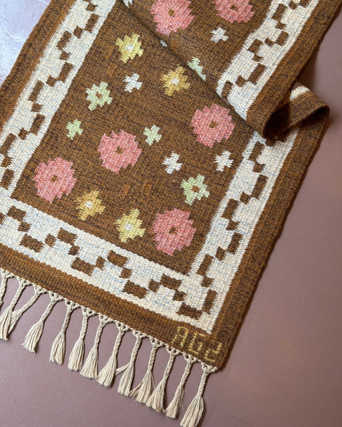 Vintage flat weave rug (Signed AGS)