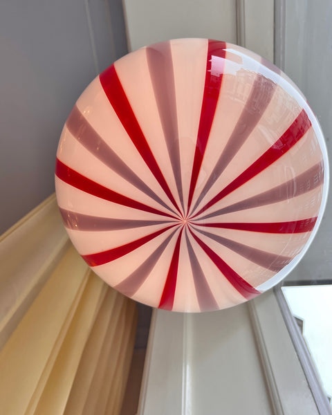 Ceiling lamp - Pink lavender / red vertical stripes (D40)