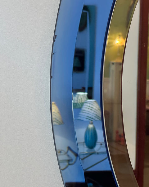 Vintage Italian mirror with blue mirror frame