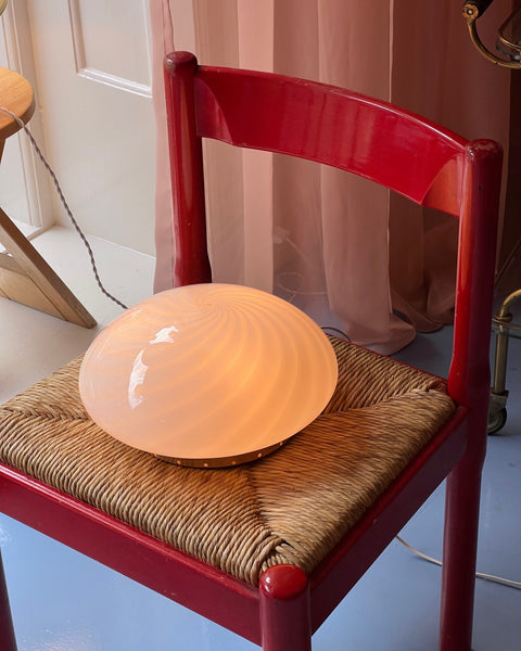 Vintage Murano white swirl ceiling/wall lamp (D28)