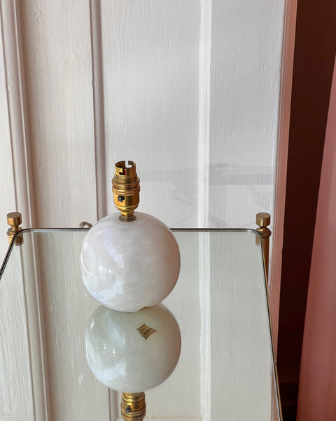 Vintage Italian white marble table lamp (with shade)