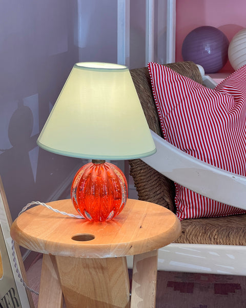 Vintage orange Murano table lamp