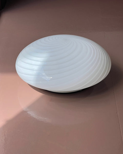 Vintage Murano white swirl ceiling/wall lamp (D36)