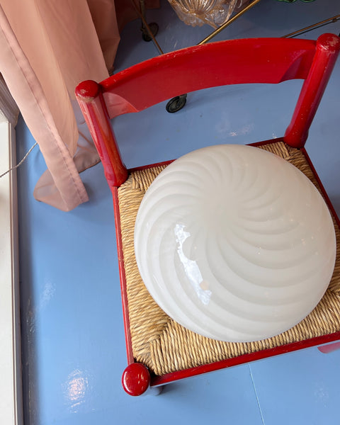Vintage Murano white swirl ceiling/wall lamp (D36)