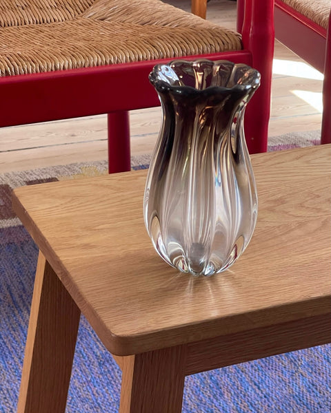 Vintage clear / dark Murano vase