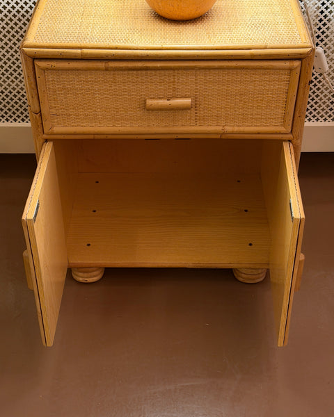 Vintage rattan side table/nightstand