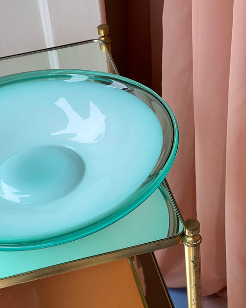 Vintage opal green Murano bowl