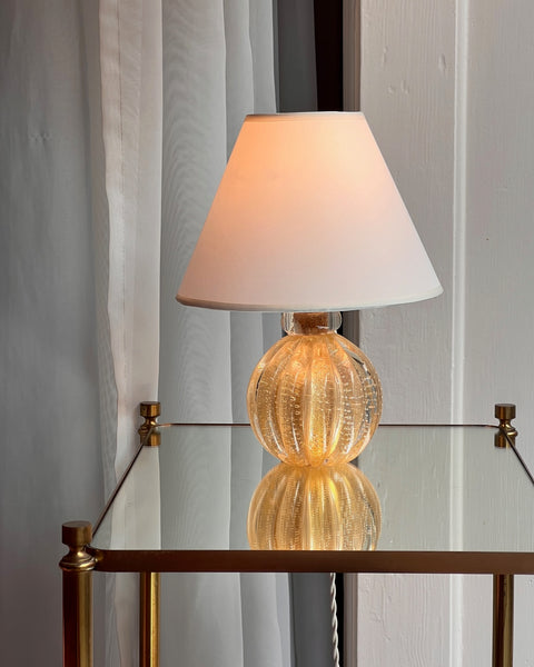Vintage clear/golden Murano table lamp