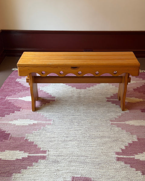 Vintage Swedish pine wood bench