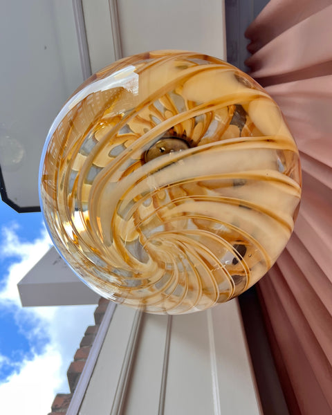 Vintage golden clear Murano ceiling lamp (D40)