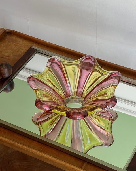 Vintage pink/yellow Murano bowl
