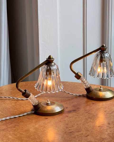 Vintage clear Murano table lamps (2 available)