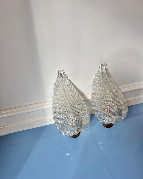 Vintage Murano leaf wall lamp (2 available)