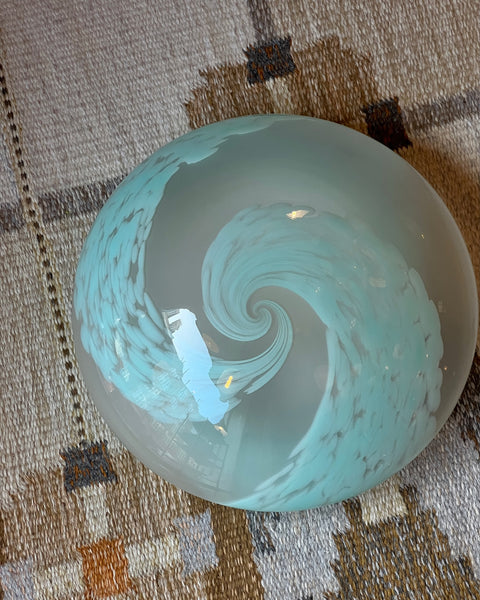 Vintage Murano frosted light blue ceiling/wall lamp (D38)