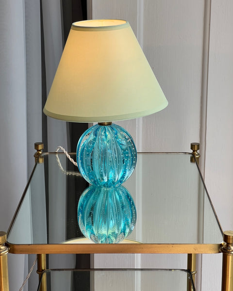 Vintage blue Murano table lamp (with shade)