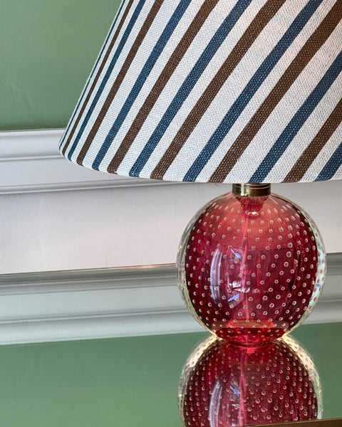 Vintage pink bubble Murano table lamp (incl lampshade)