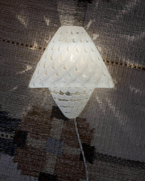 Vintage white/clear Murano wall lamp (3 available)
