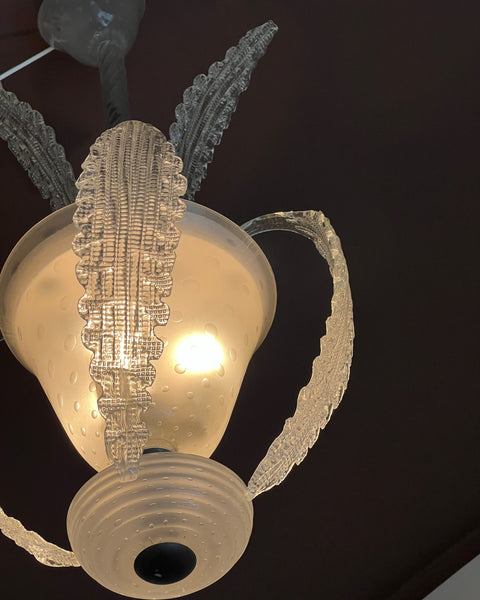 Barovier and Toso classic Murano glass leaves chandelier