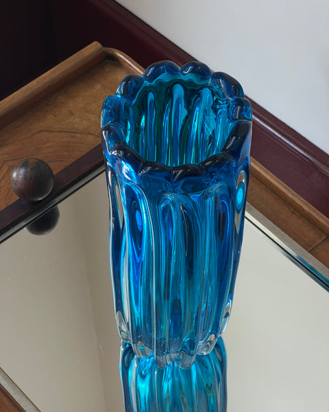 Vintage blue Murano vase