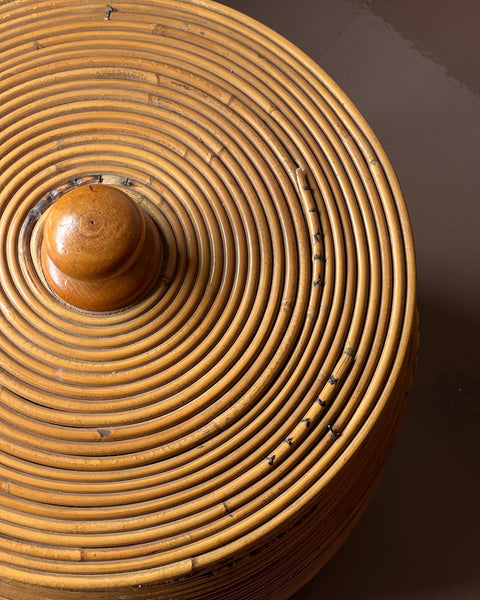 Large vintage rattan basket