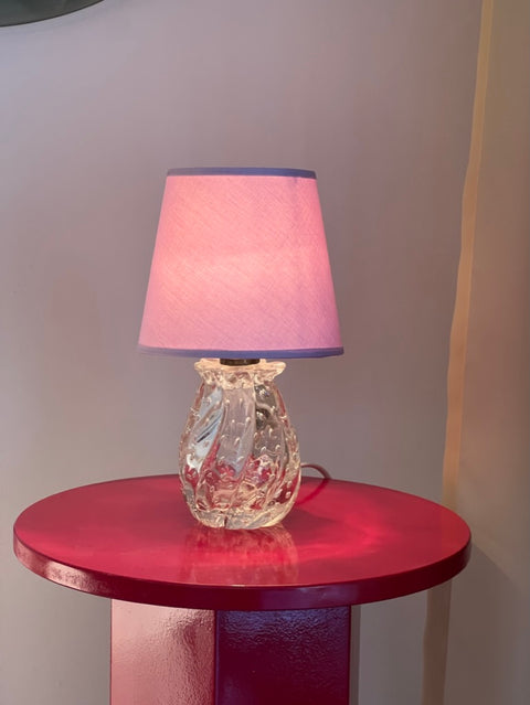 Vintage clear swirl bubble Murano table lamp (with shade)