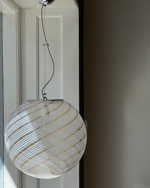 Vintage golden clear Murano ceiling lamp (D40)