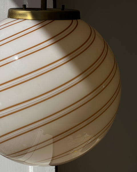 Vintage Murano cream/brown swirl ceiling lamp (D40)