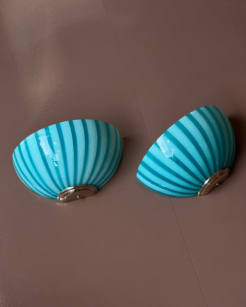 Vintage Green Murano wall lamps (2 available)