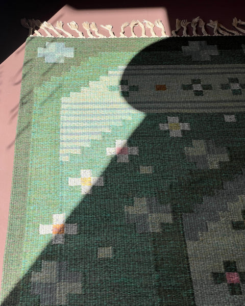 Vintage flat weave rug by Anna-Johanna Ångström (Å) (Reserved)