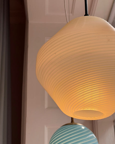 Vintage light yellow swirl Murano ceiling lamp