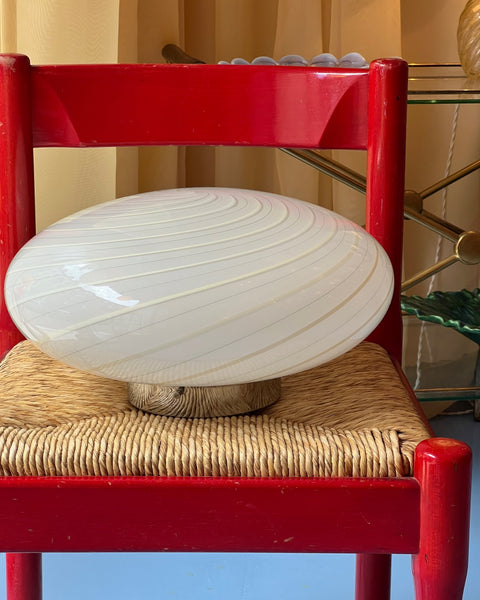 Vintage Murano white swirl ceiling/wall lamp (D38)