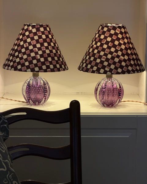 Vintage purple Murano table lamp (2 available)