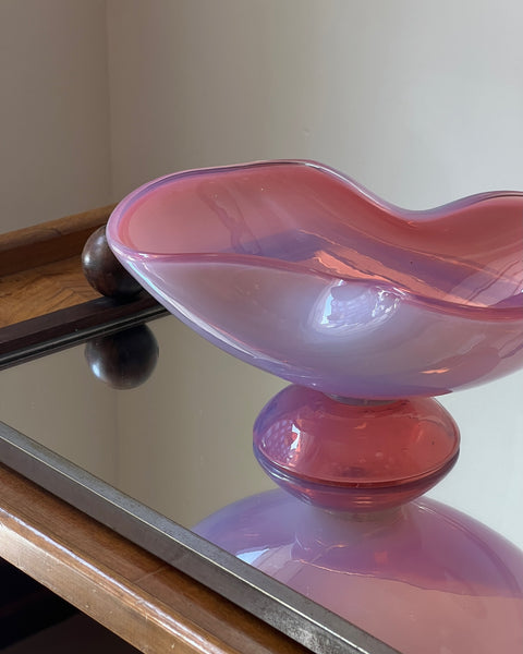 Vintage opal pink Murano bowl