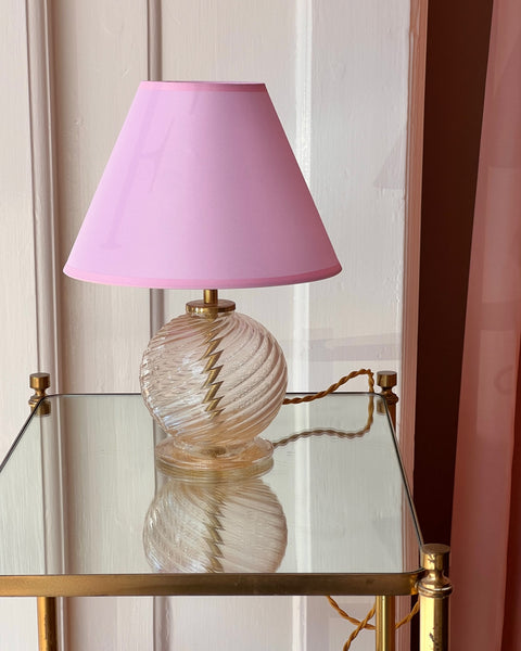 Vintage clear/golden swirl Murano table lamp (with shade)
