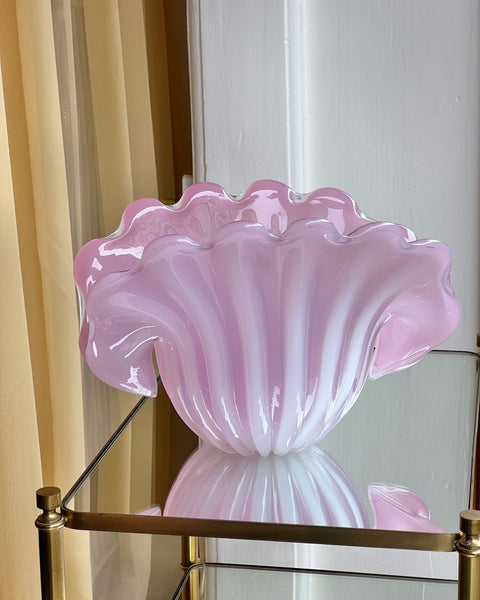 Vintage opal pink Murano shell bowl (Large)