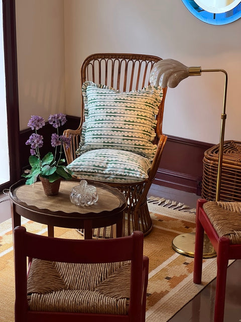 Vintage wavy/scalloped wooden side table