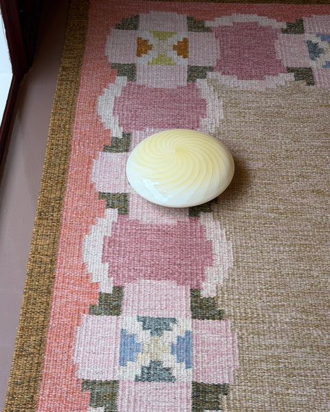 Vintage Murano yellow swirl ceiling/wall lamp (D28)