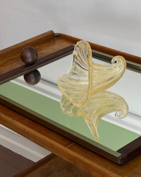 Vintage golden Murano shell bowl